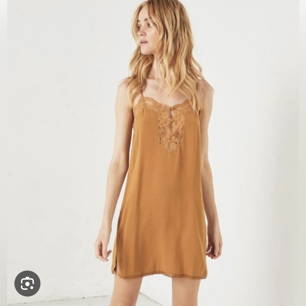 NWT Spell Love Lace Slip Dress Mini Caramel Medium